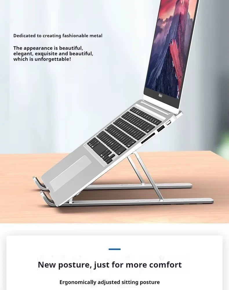 Computer Laptop Stand folding heat dissipation heightening lift desktop stand laptop stand Accessories Foldable Lap Base For Pc