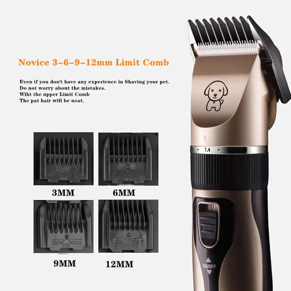 Dog Hair Clippers Low Noise Scissors Rechargeable Pet Trimmer Pet Grooming Tool Dog Hair Trimmer with Comb for Dogs Cats