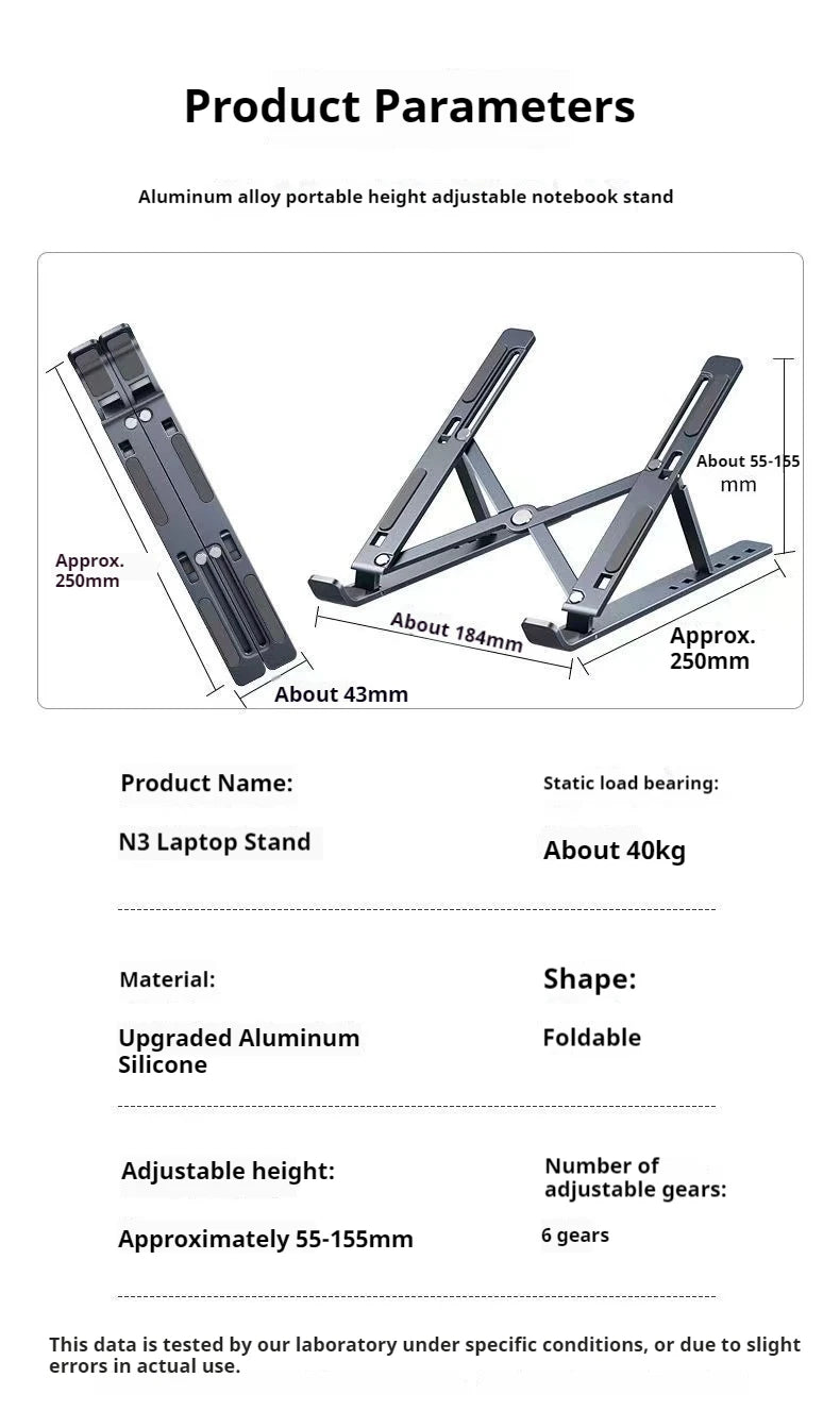 Computer Laptop Stand folding heat dissipation heightening lift desktop stand laptop stand Accessories Foldable Lap Base For Pc
