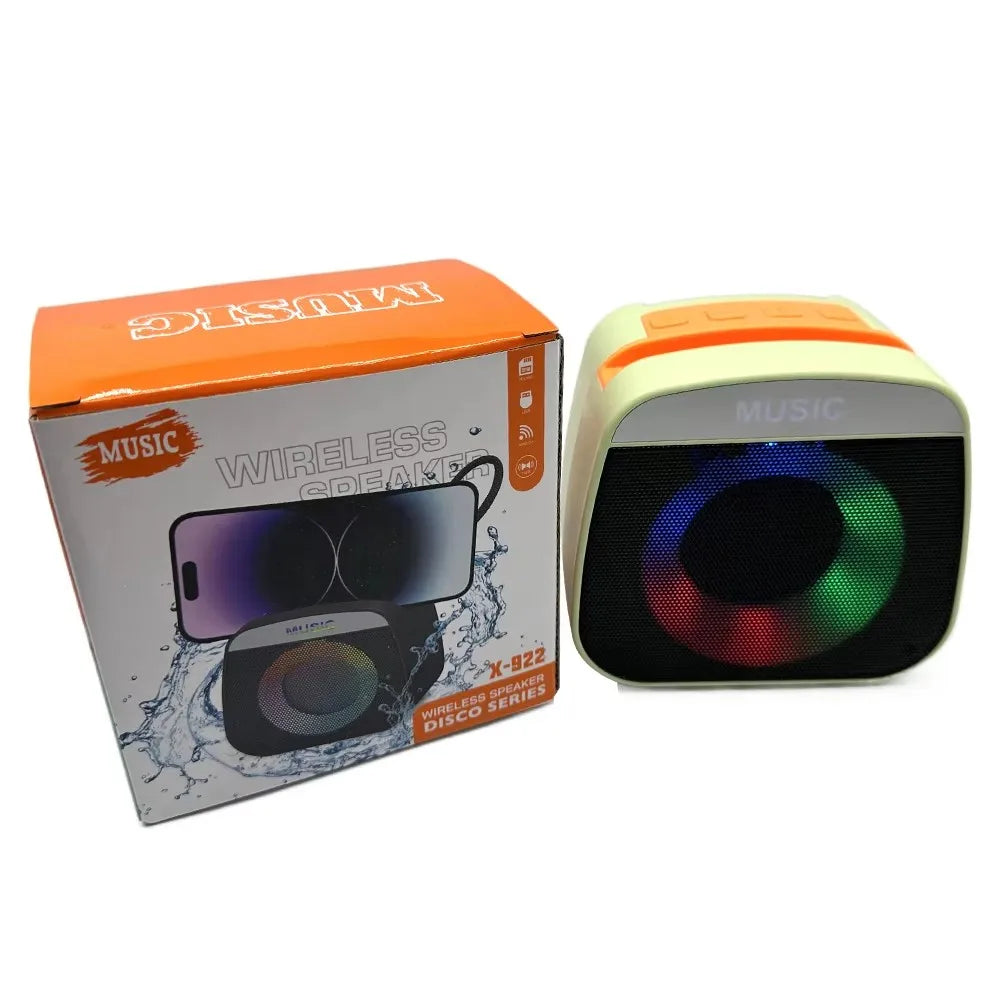 Portable Wireless Bass Mini BT Speakers X-922 RGB LED Colorful Light Active Stereo Woofer Hifi Music BT Mini Speaker Box