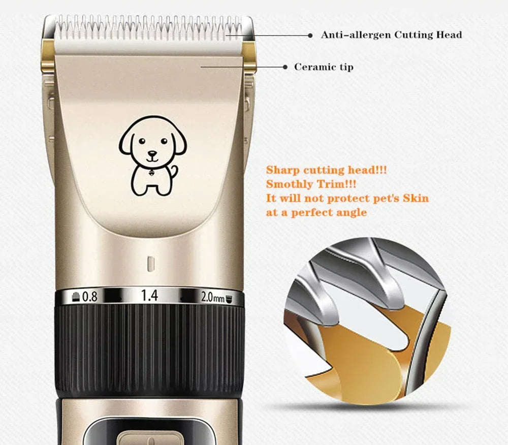 Dog Hair Clippers Low Noise Scissors Rechargeable Pet Trimmer Pet Grooming Tool Dog Hair Trimmer with Comb for Dogs Cats