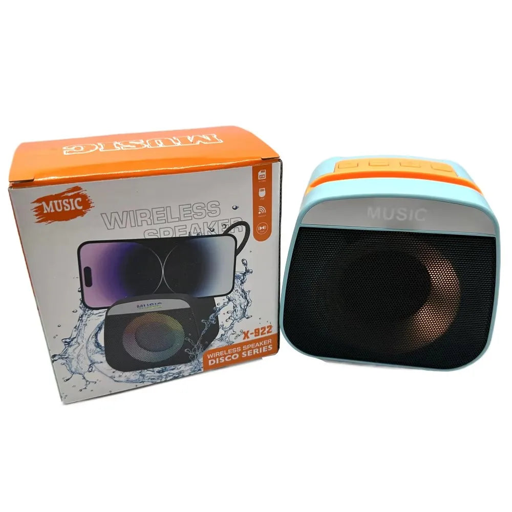 Portable Wireless Bass Mini BT Speakers X-922 RGB LED Colorful Light Active Stereo Woofer Hifi Music BT Mini Speaker Box