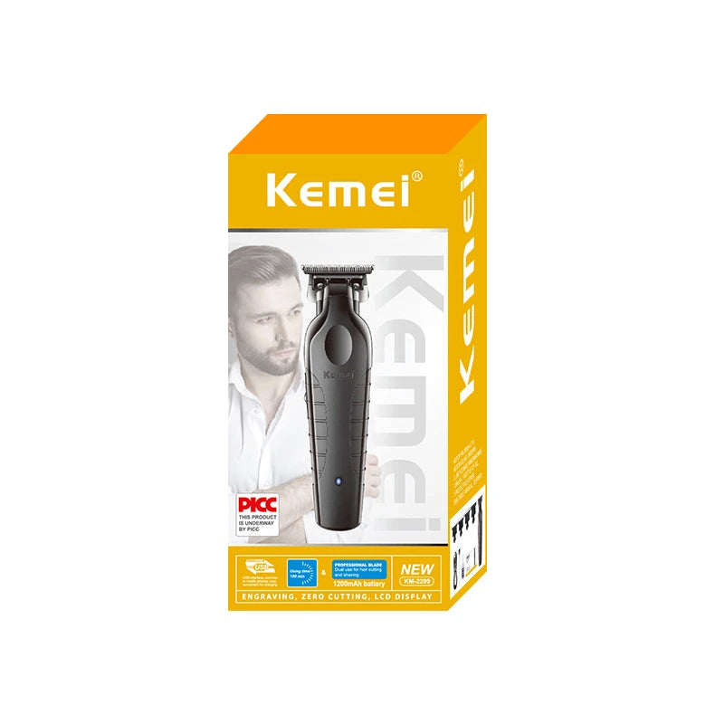 Kemei Hair Clipper Professional Hair Trimmer Electric Hair Cutting Machine Rechargeable 0mm Barber Clipper for Men KM-2299