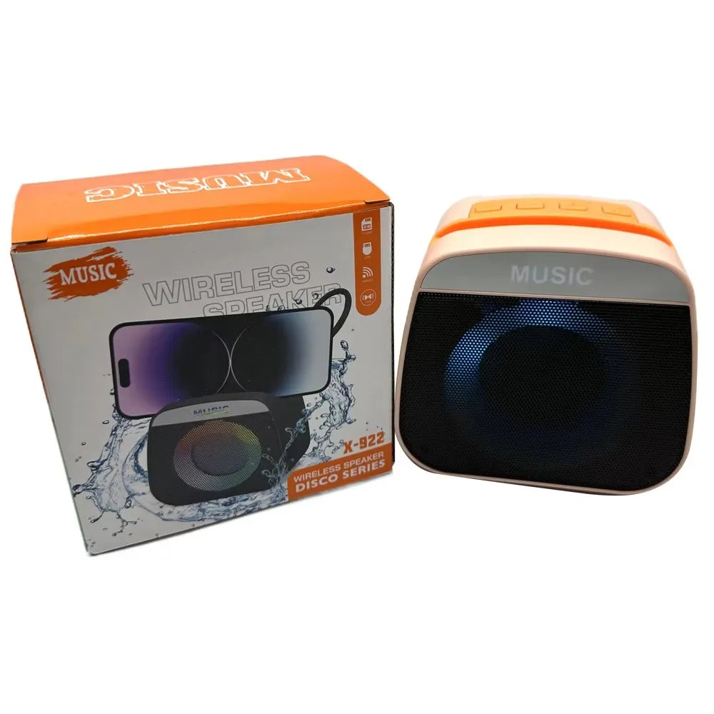Portable Wireless Bass Mini BT Speakers X-922 RGB LED Colorful Light Active Stereo Woofer Hifi Music BT Mini Speaker Box