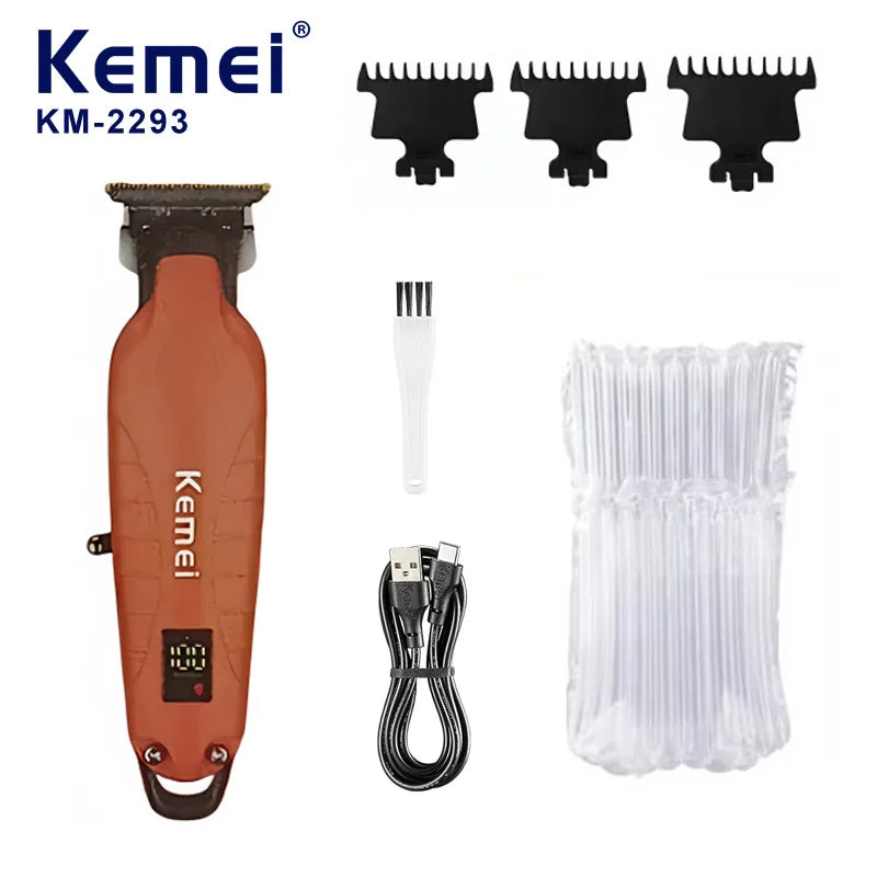Kemei KM-2293 Professional Barber Cordless Hair Clipper Salon-Grade Design,Hair Styling Trimmer Carving Clipper,USB Rechargeable