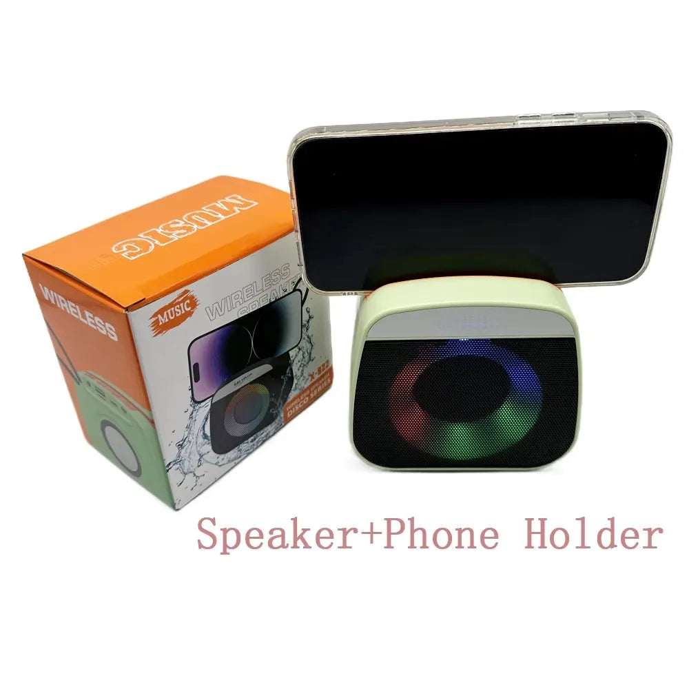 Portable Wireless Bass Mini BT Speakers X-922 RGB LED Colorful Light Active Stereo Woofer Hifi Music BT Mini Speaker Box