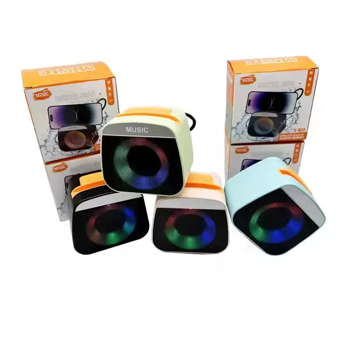 Portable Wireless Bass Mini BT Speakers X-922 RGB LED Colorful Light Active Stereo Woofer Hifi Music BT Mini Speaker Box