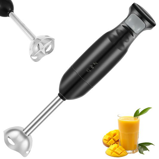 Batidora de Mano 300W – Licuadora Eléctrica de Inmersión con Cuchilla de Acero Inoxidable | Mezcladora de Alimentos Multifuncional para Cocina | Batidora Manual