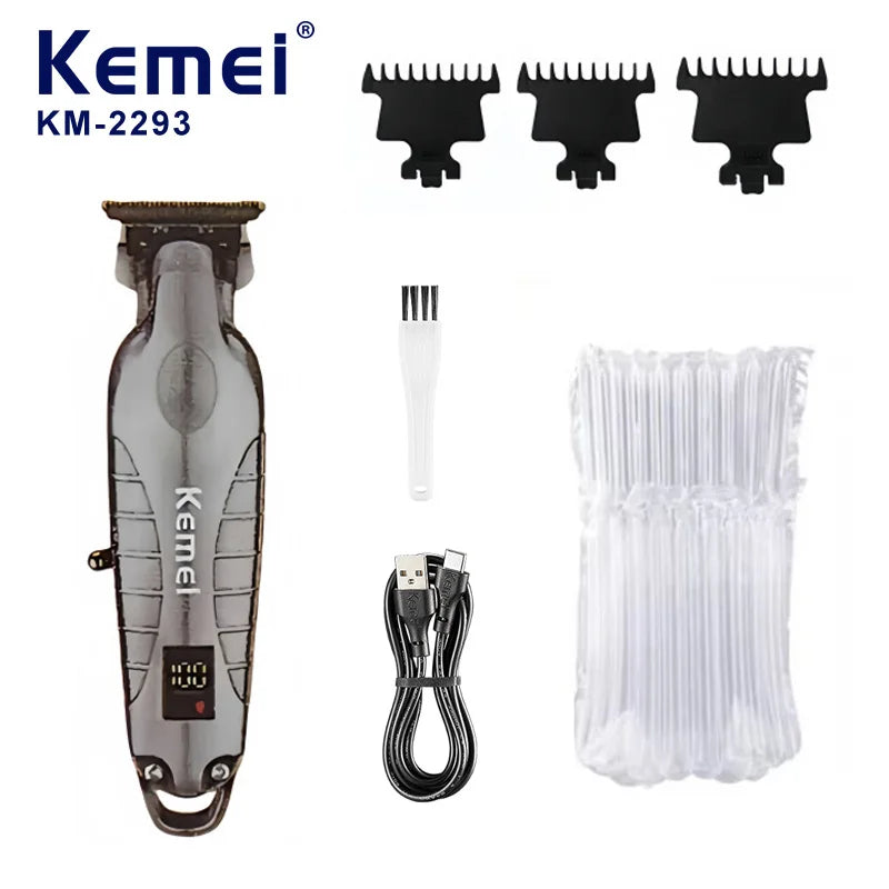 Kemei KM-2293 Professional Barber Cordless Hair Clipper Salon-Grade Design,Hair Styling Trimmer Carving Clipper,USB Rechargeable