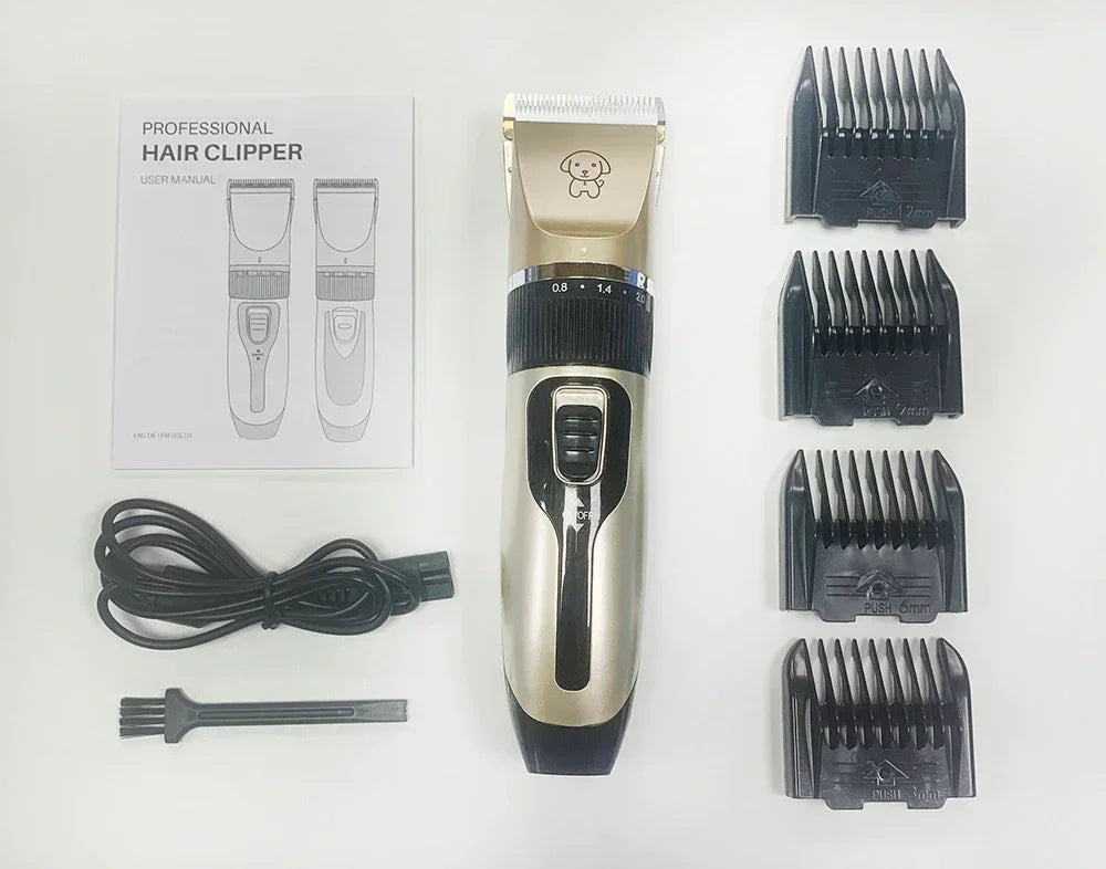 Dog Hair Clippers Low Noise Scissors Rechargeable Pet Trimmer Pet Grooming Tool Dog Hair Trimmer with Comb for Dogs Cats