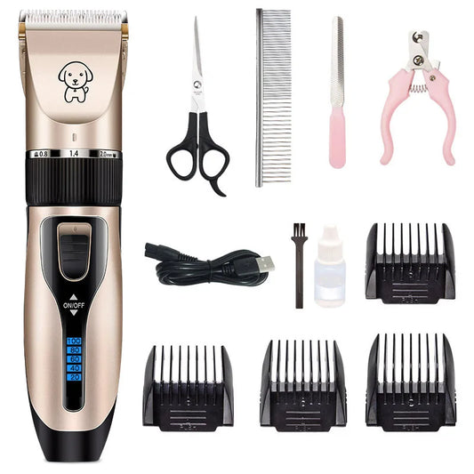 Dog Hair Clippers Low Noise Scissors Rechargeable Pet Trimmer Pet Grooming Tool Dog Hair Trimmer with Comb for Dogs Cats