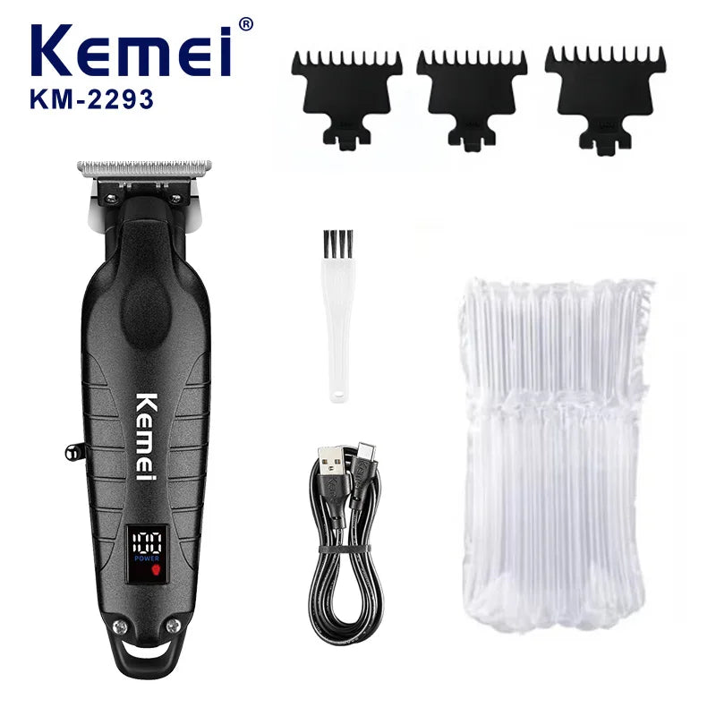 Kemei KM-2293 Professional Barber Cordless Hair Clipper Salon-Grade Design,Hair Styling Trimmer Carving Clipper,USB Rechargeable