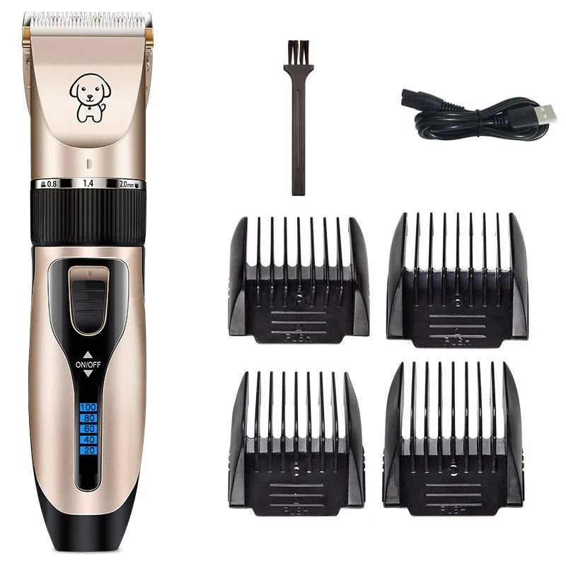 Dog Hair Clippers Low Noise Scissors Rechargeable Pet Trimmer Pet Grooming Tool Dog Hair Trimmer with Comb for Dogs Cats