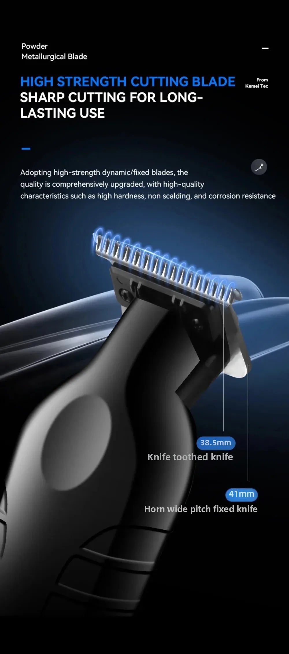 Kemei KM-2293 Professional Barber Cordless Hair Clipper Salon-Grade Design,Hair Styling Trimmer Carving Clipper,USB Rechargeable